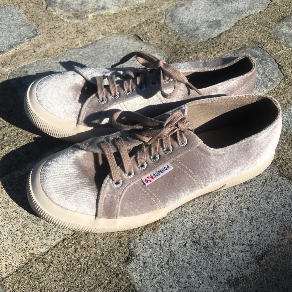 SUPERGA silver velvet sneaker size 9.5/EU 40 ALMOST NEW- worn once